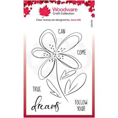Creative Expressions Woodware Clear Stamp Singles - Dahlia Skizze